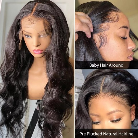 Body Wave Lace Front Wig with 250% Density – Natural Look & Comfortable Fit for Women