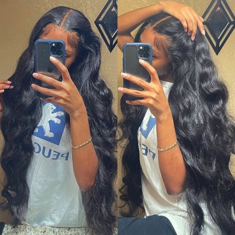 Body Wave Lace Front Wig with 250% Density – Natural Look & Comfortable Fit for Women
