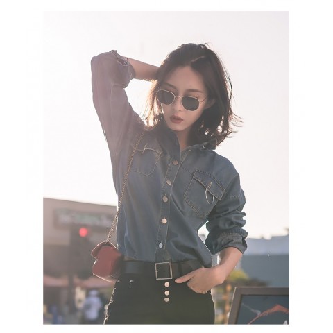 Luxury Korean Small Box Round Face Myopia Sunglasses for Women - Comfortable Titanium Alloy Frame