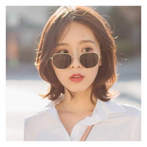 Luxury Korean Small Box Round Face Myopia Sunglasses for Women - Comfortable Titanium Alloy Frame