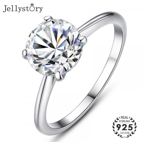 Jellystory Women's Sterling Silver Moissanite Engagement Ring Y200321