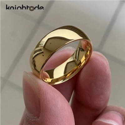 Classic Wedding Bands Tungsten Carbide Ring for Women and Men, Gold Color, Comfort Fit, 6mm & 8mm Width