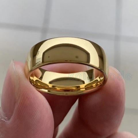 Classic Wedding Bands Tungsten Carbide Ring for Women and Men, Gold Color, Comfort Fit, 6mm & 8mm Width