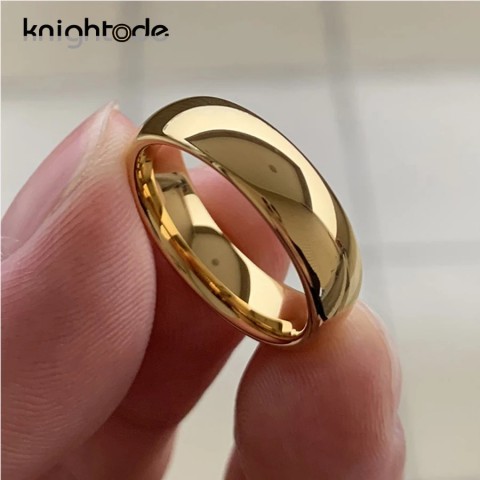 Classic Wedding Bands Tungsten Carbide Ring for Women and Men, Gold Color, Comfort Fit, 6mm & 8mm Width