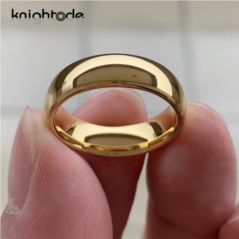 Classic Wedding Bands Tungsten Carbide Ring for Women and Men, Gold Color, Comfort Fit, 6mm & 8mm Width