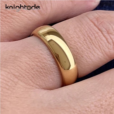 Classic Wedding Bands Tungsten Carbide Ring for Women and Men, Gold Color, Comfort Fit, 6mm & 8mm Width