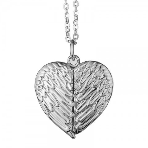 Winged Openable Heart Pendant Necklace for Women
