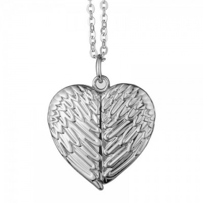 Winged Openable Heart Pendant Necklace for Women