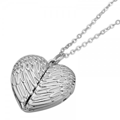 Winged Openable Heart Pendant Necklace for Women