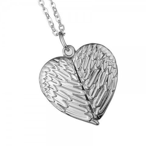 Winged Openable Heart Pendant Necklace for Women
