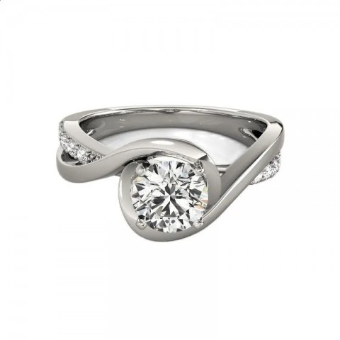 925 Sterling Silver Wedding Set for Women, Classic Engagement Band with 1 Ct Mo Silica