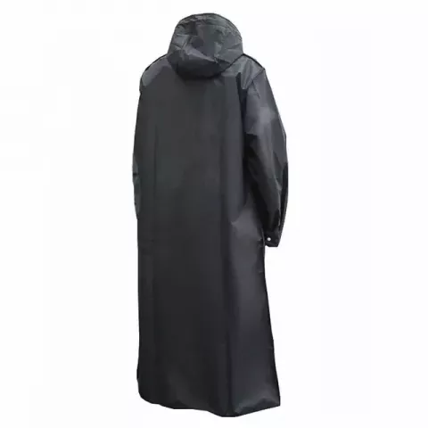 Waterproof LG Black Hooded Raincoat for Men - Casual Trench Jacket with Down Filling