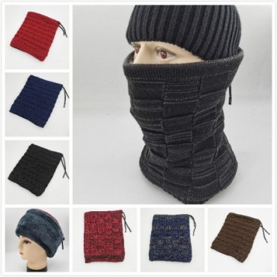 Timelesszeng2 Unisex Warm Knitted Cap Scarf with Velvet