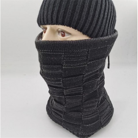 Timelesszeng2 Unisex Warm Knitted Cap Scarf with Velvet