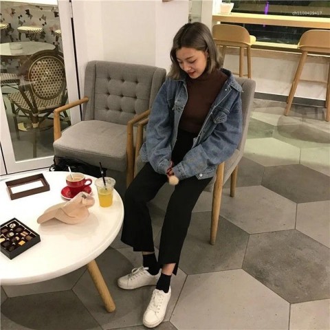 Solid Korean Style Women's Pants