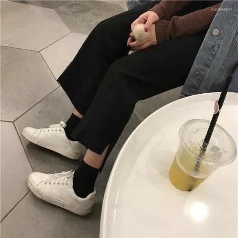 Solid Korean Style Women's Pants
