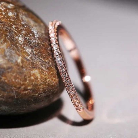 2025 Minimalist Thin Wedding Ring for Women, High-Quality Zircon Band Ring