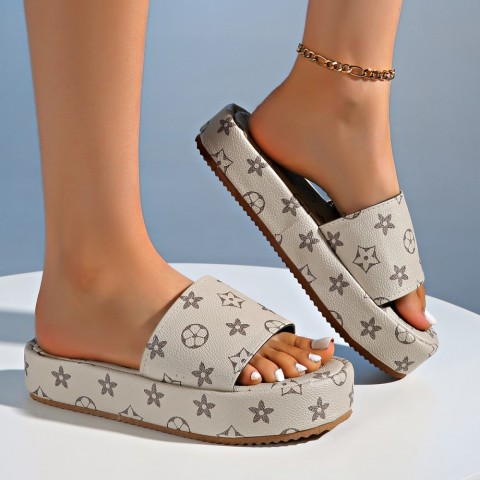 Comfortable 2025 Designer Slippers for Women - Black Platform Peep Toe
