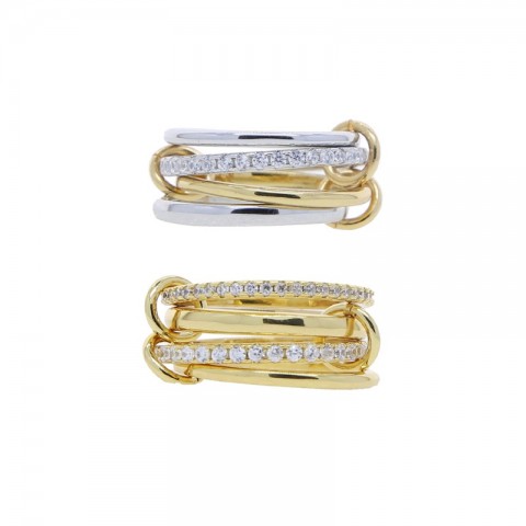 Colorful Multi-Piece Stackable Full Finger CZ Rings for Women in 3 Colors - CL250207