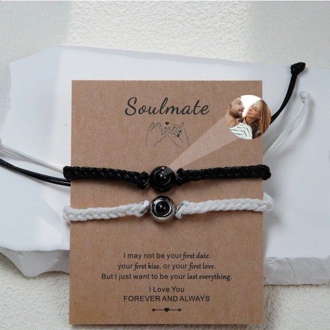 Personalized Stainless Steel Love Bracelets Set for Valentine's Gift