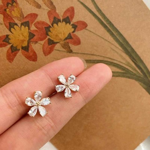 Elegant Korean Crystal Earrings for Women's Summer Weddings