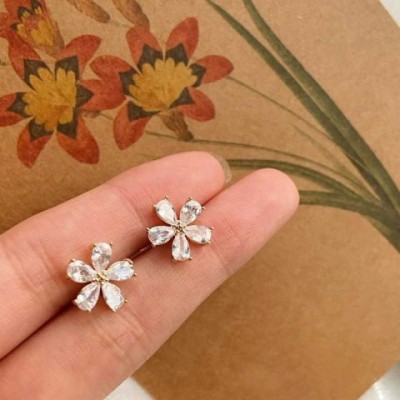 Elegant Korean Crystal Earrings for Women's Summer Weddings