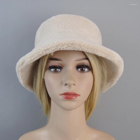 Luxury Beret Hats for Women - Winter Warm Sheepskin Design
