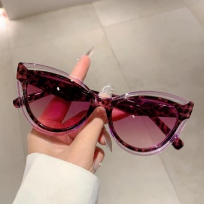 KAMMPT Women's Fashion Cat Eye Gradient Sunglasses 2025 Hollow Rim Vintage Eyewear