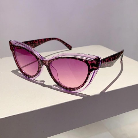 KAMMPT Women's Fashion Cat Eye Gradient Sunglasses 2025 Hollow Rim Vintage Eyewear