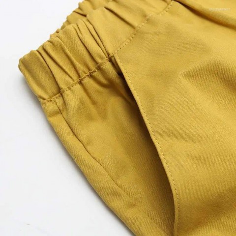 Women's Wide Leg Capris Elastic Waist Loose Cotton Summer Pants