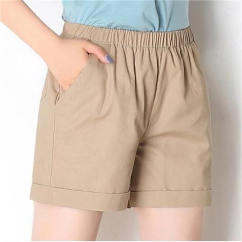 Women's Wide Leg Capris Elastic Waist Loose Cotton Summer Pants