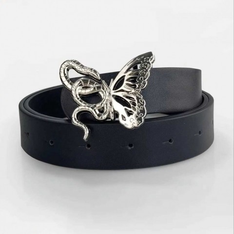 Luxury Pu Leather Belt with Alloy Buckle for Women z250219