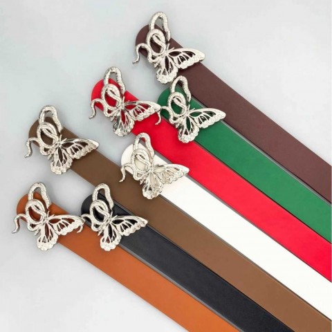 Luxury Pu Leather Belt with Alloy Buckle for Women z250219