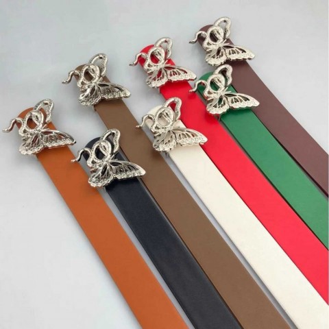 Luxury Pu Leather Belt with Alloy Buckle for Women z250219