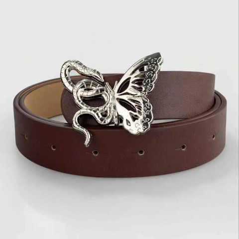Luxury Pu Leather Belt with Alloy Buckle for Women z250219