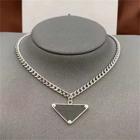 Luxury Unisex Cuban Chain Necklace with Heart & Triangle Pendants