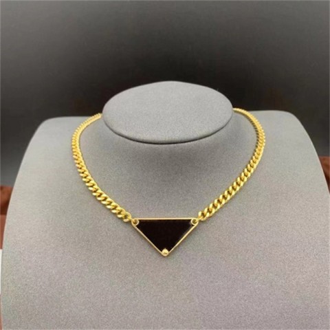 Luxury Unisex Cuban Chain Necklace with Heart & Triangle Pendants