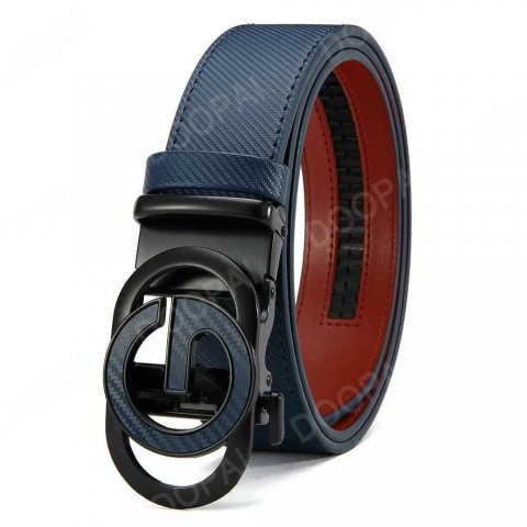 Elegant Men's Genuine Leather Belt with Golden Buckle for Business Wear