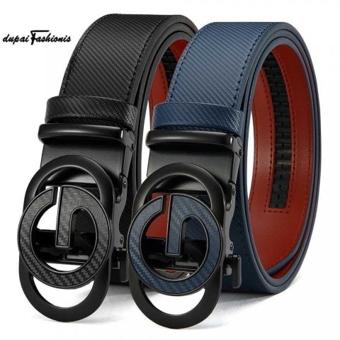 Elegant Men's Genuine Leather Belt with Golden Buckle for Business Wear