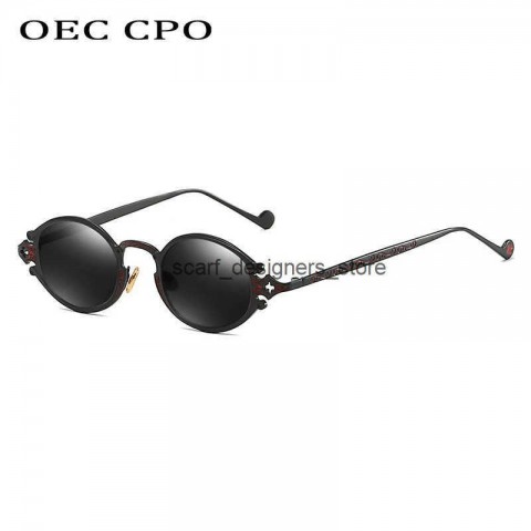 Sleek Cateye Steampunk Sunglasses for Men & Women - Oval Metal Frame with UV380 Protection
