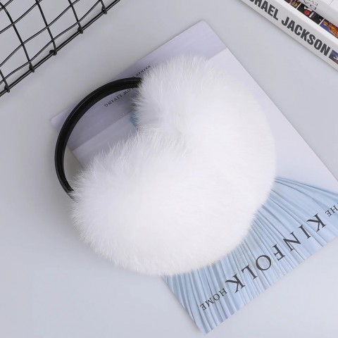 Real Fox Raccoon Fur Earmuffs for Cold Winter