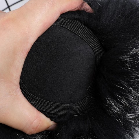 Real Fox Raccoon Fur Earmuffs for Cold Winter
