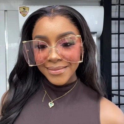 Luxury Pearl Y2K Oversize Square Sunglasses for Women
