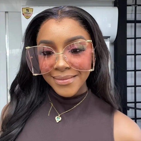 Luxury Pearl Y2K Oversize Square Sunglasses for Women