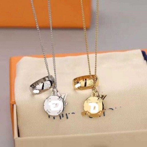 Designer Titanium Steel Alloy Donkey Family Ring Necklace, Removable Three-in-One, Fashion Men's Women's Couple Gift