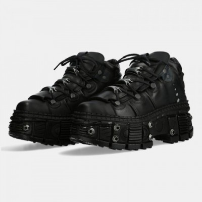 F8079 Dark Punk Leather Platform Shoes for Women