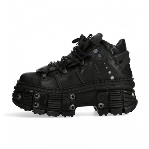 F8079 Dark Punk Leather Platform Shoes for Women