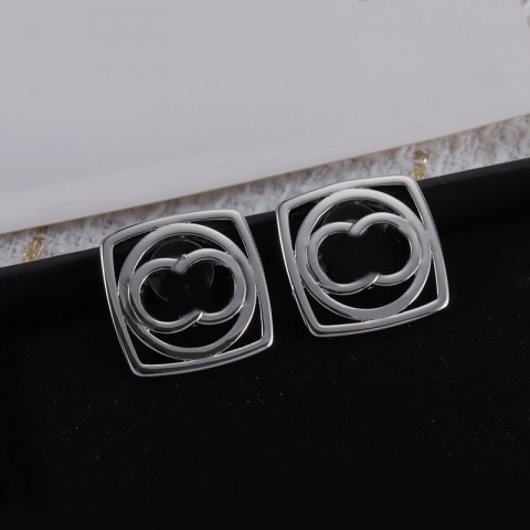 Silver Letter Stud Earrings for Women - Vintage Charm Gift