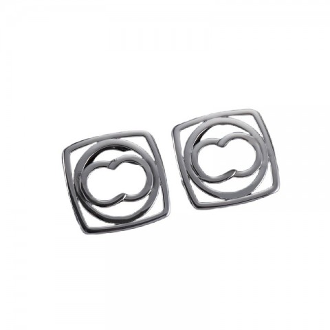 Silver Letter Stud Earrings for Women - Vintage Charm Gift