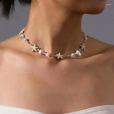Stylish Adjustable Star Charm Pendant Necklace with Colorful Beads